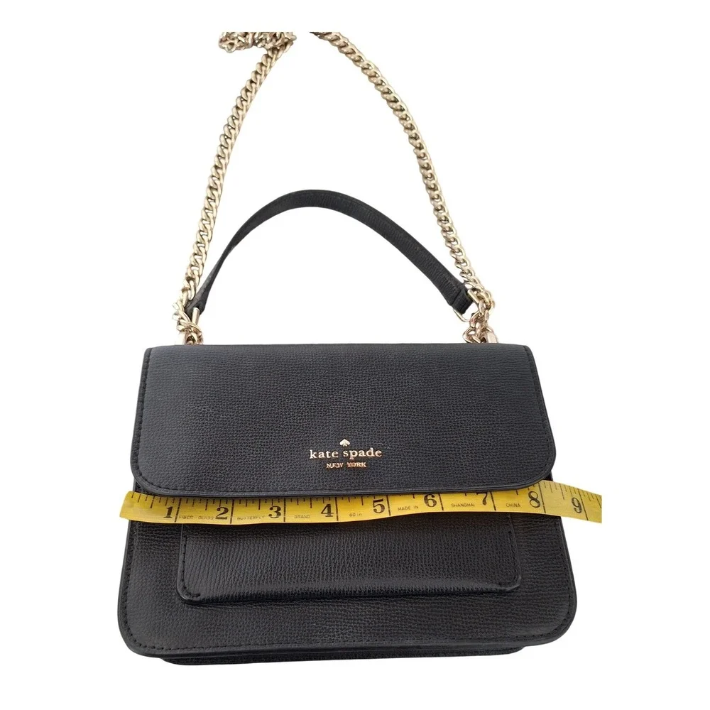 Kate Spade New York Carson Convertible Crossbody Shoulder Leather Bag Black